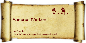 Vancsó Márton névjegykártya