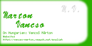 marton vancso business card