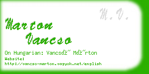 marton vancso business card